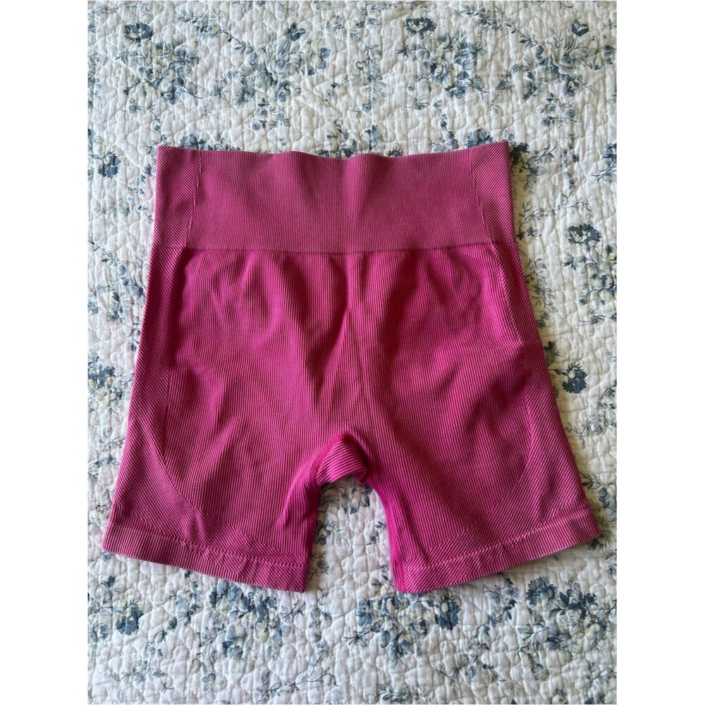 Joylab High-Waist Ribbed Hot Pink Bike Shorts